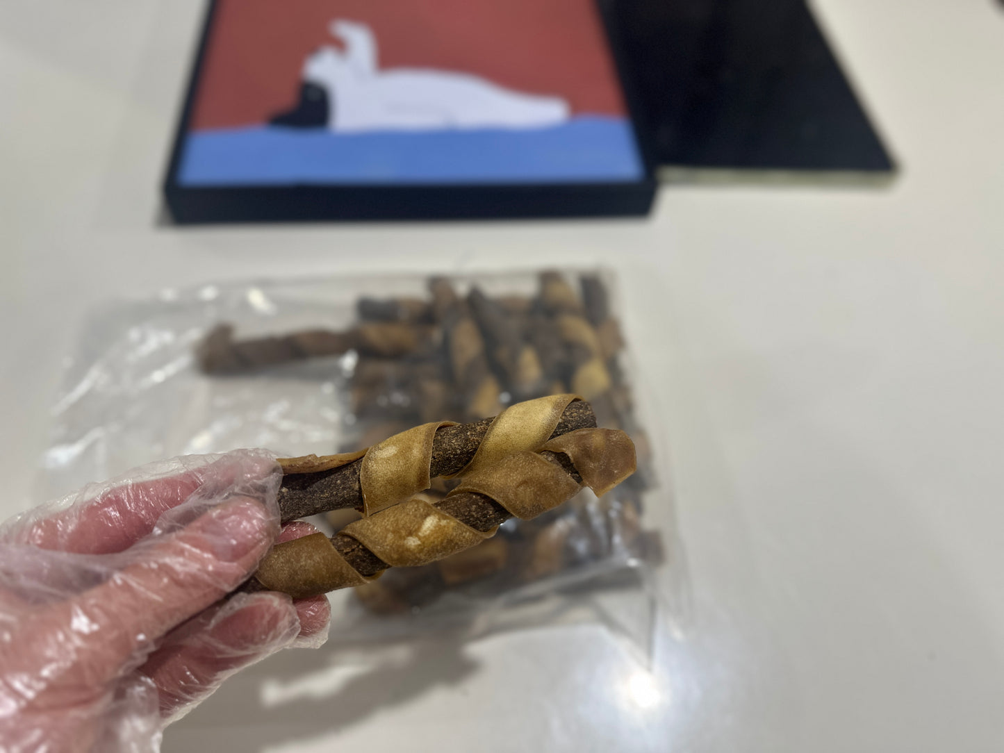 Kangaroo & Beef Hide Roll Dog Chews (1kg) 100% Australian Natural Dog Treats Free Post