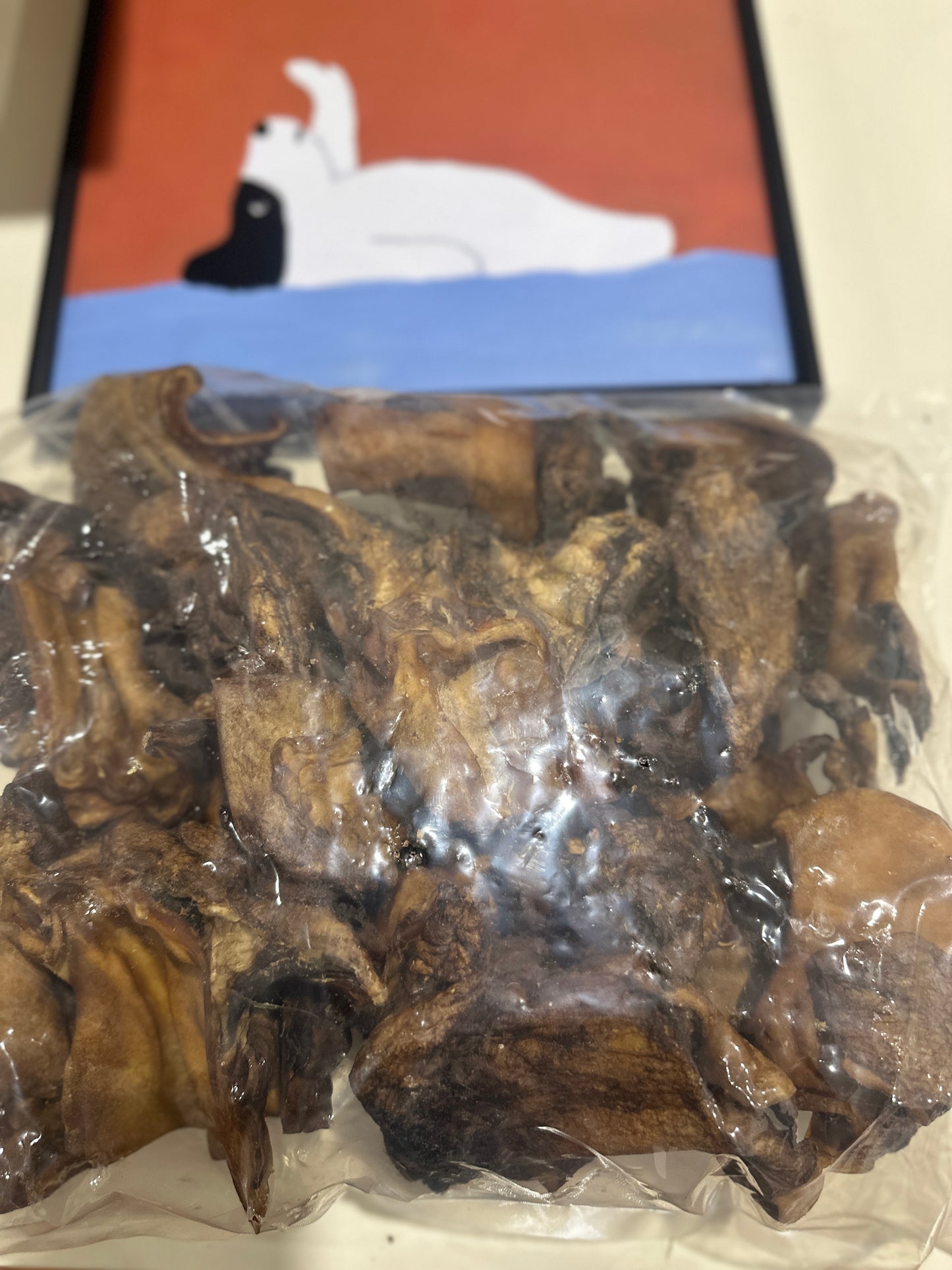Cow Ears with Lobe Chews 1KG 100% Australian Beef Ears Dog Treats Free Post